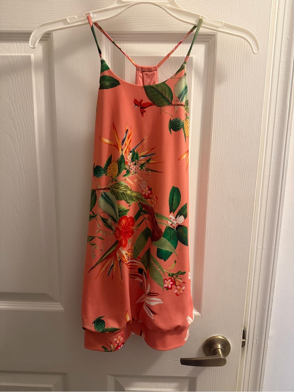 Express Coral Tank Top with Floral Pattern